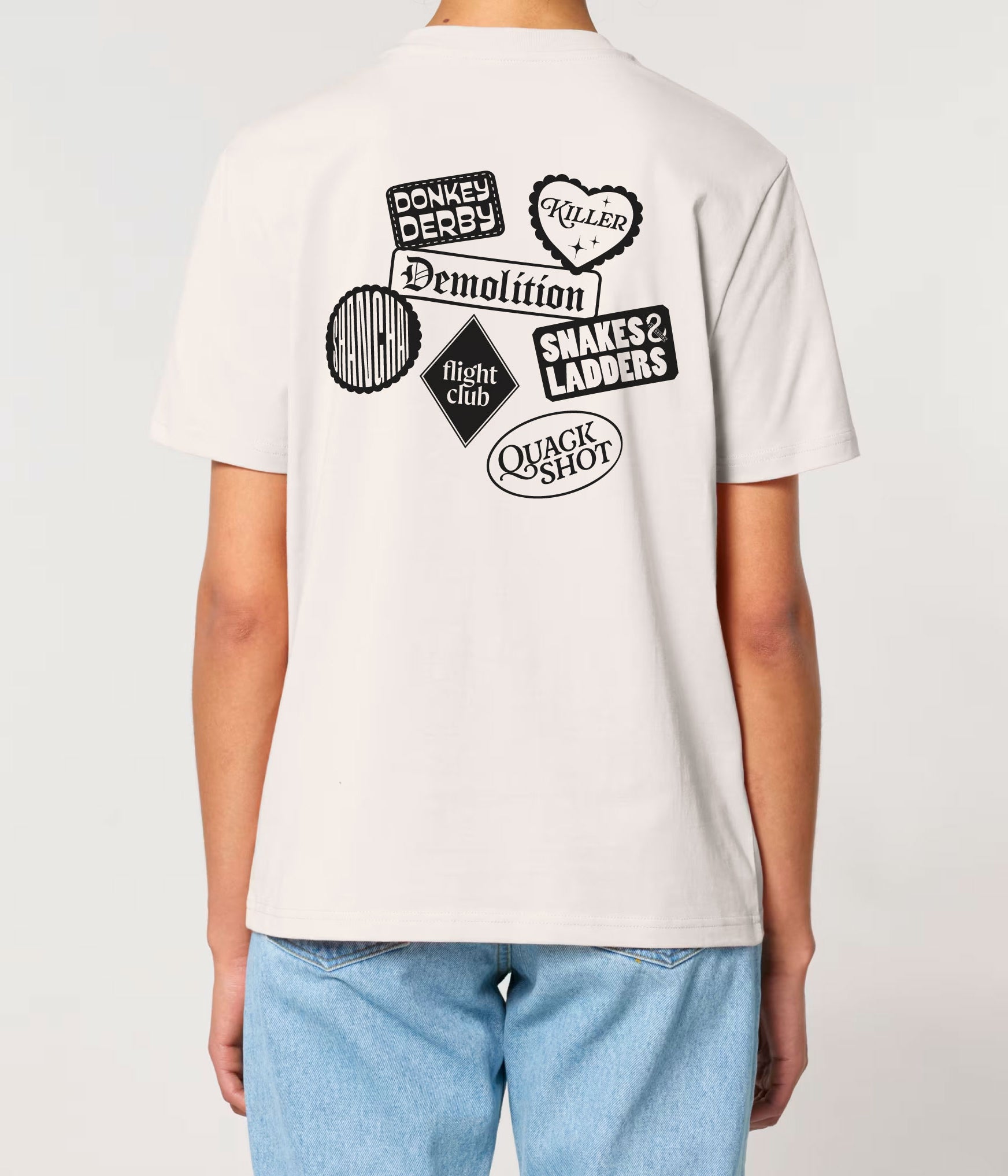 Vintage White Game Names Tee