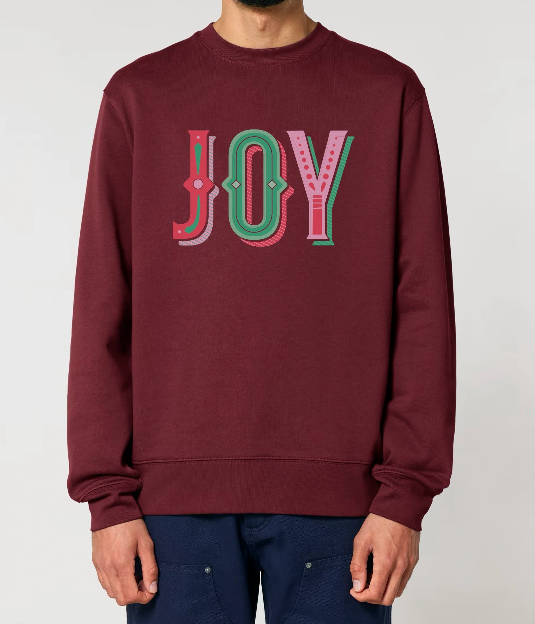 Joy Christmas Jumper Burgundy