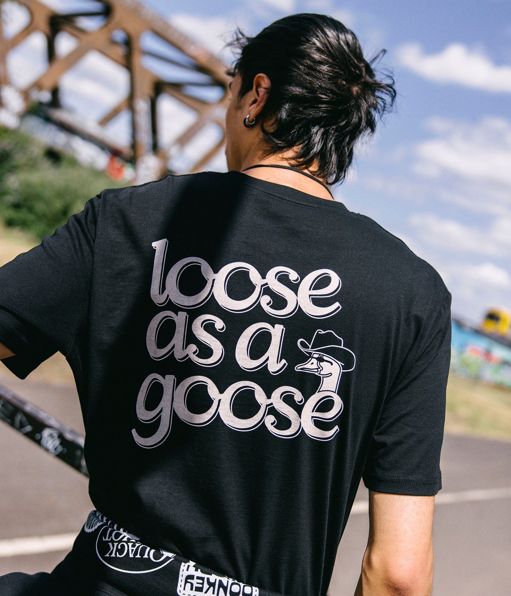 Loose as a Goose Black Tee