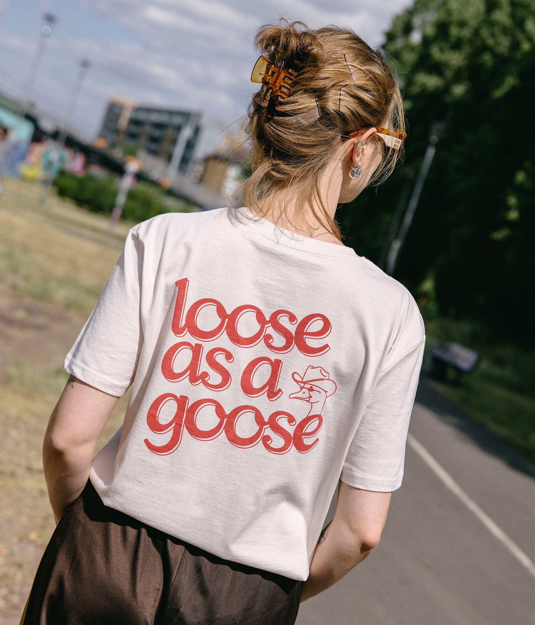 Loose as a Goose White Tee