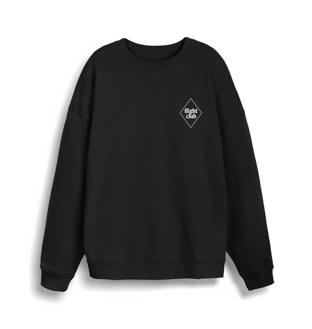Black Printed Sweater Front