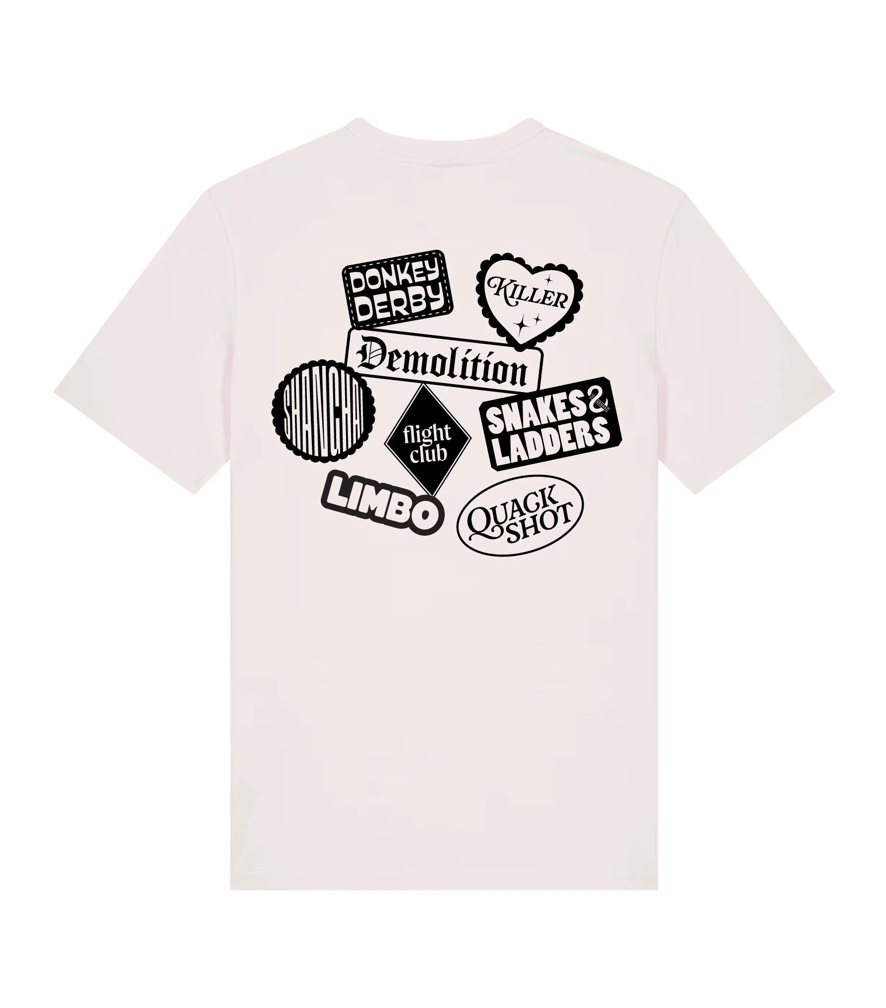 Vintage White Game Names Tee