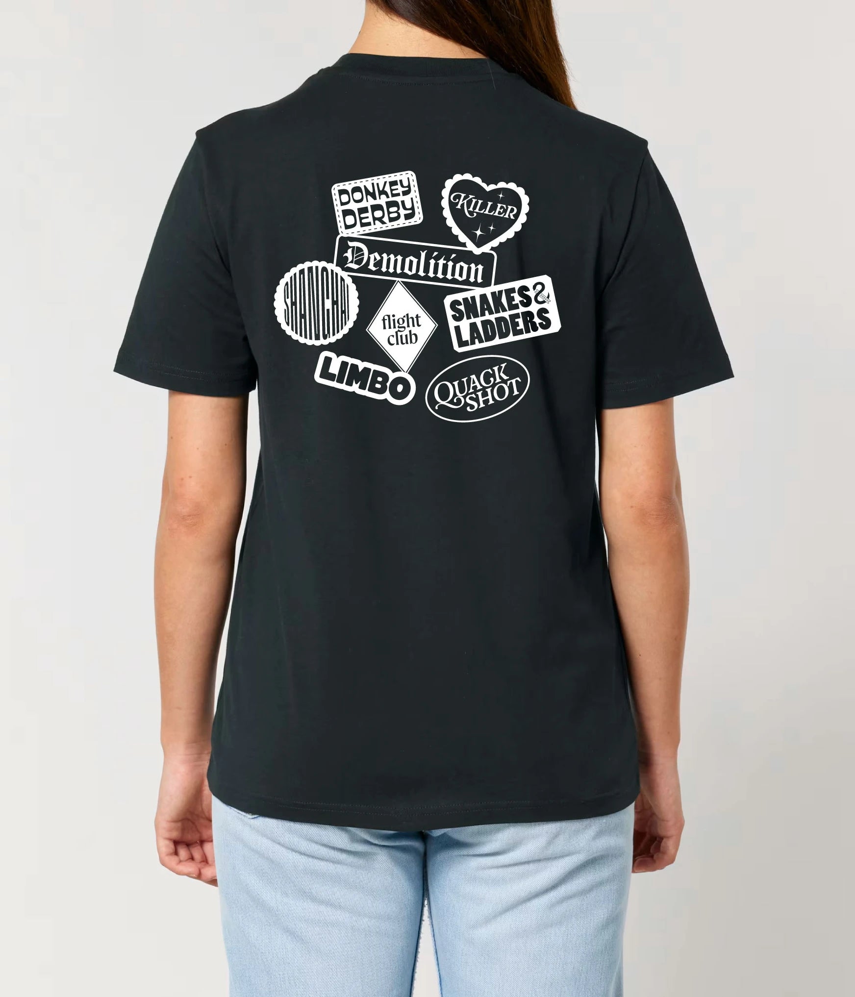 Black Game Names Tee