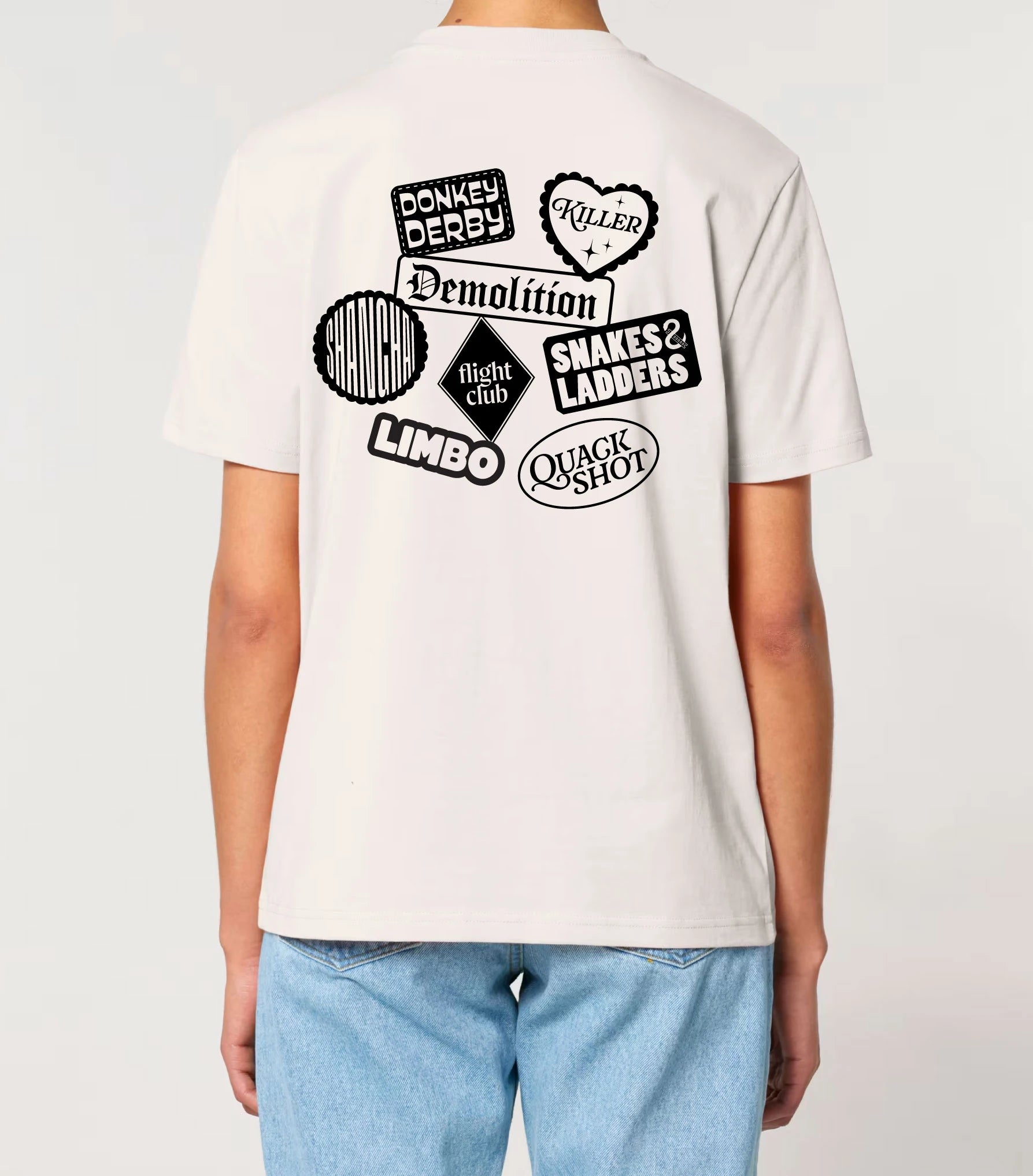 Vintage White Game Names Tee