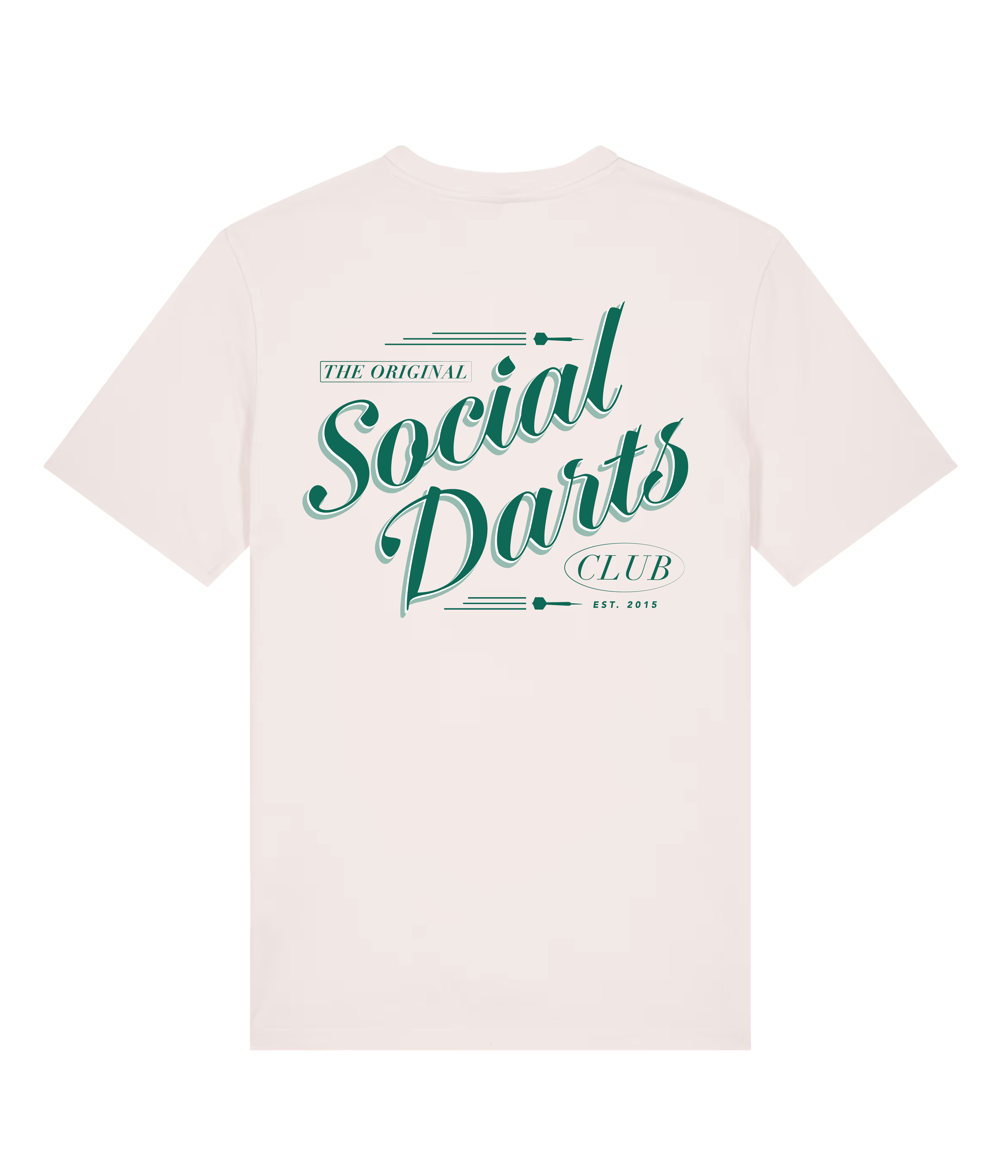 Vintage White Social Darts - Green Design Tee