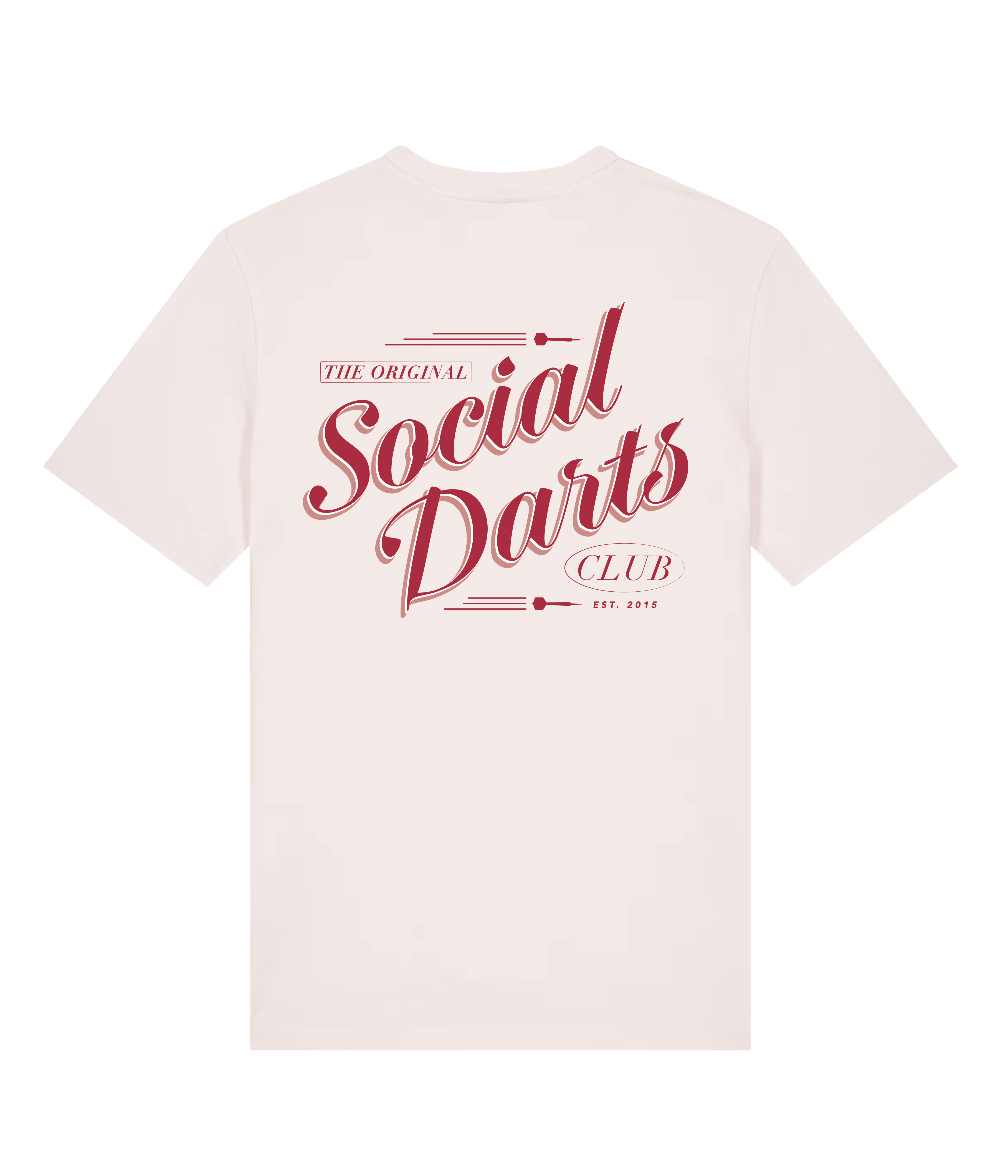 Vintage White Social Darts - Red Design Tee