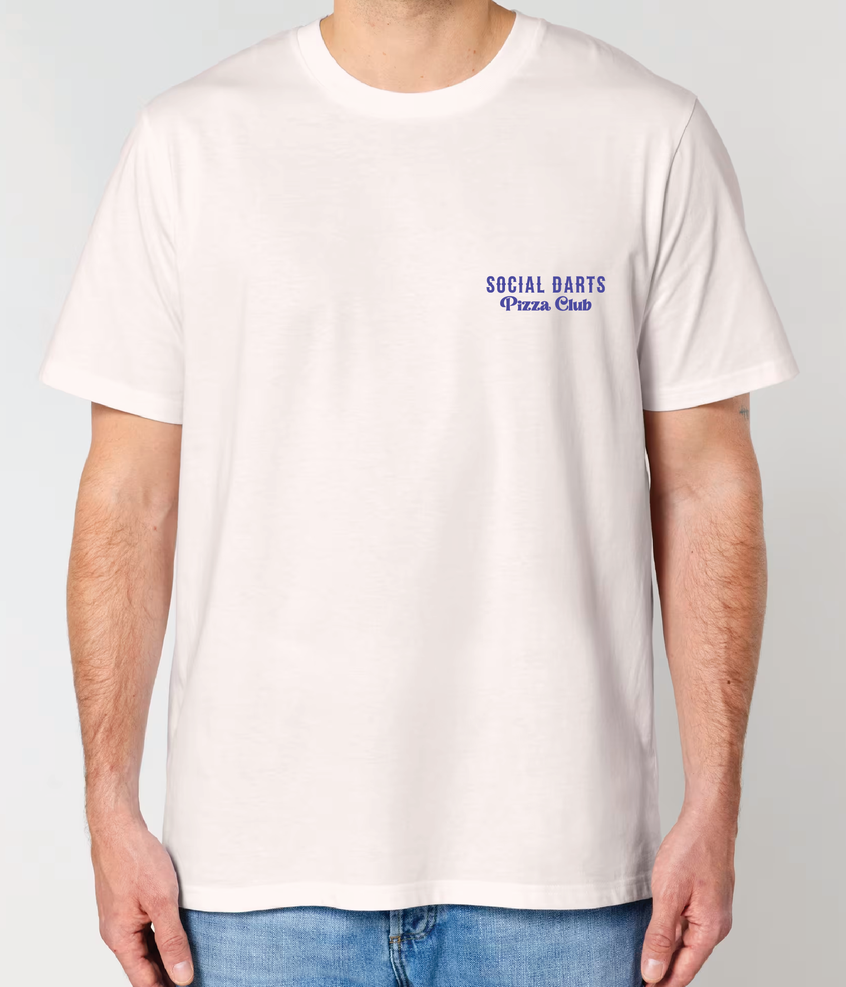 Vintage White Social Darts Pizza Club Tee