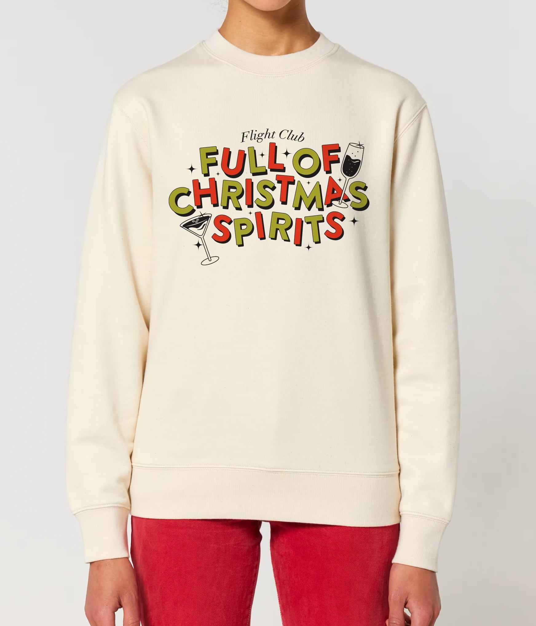 Full of Christmas Spirits Natural Raw Jumper