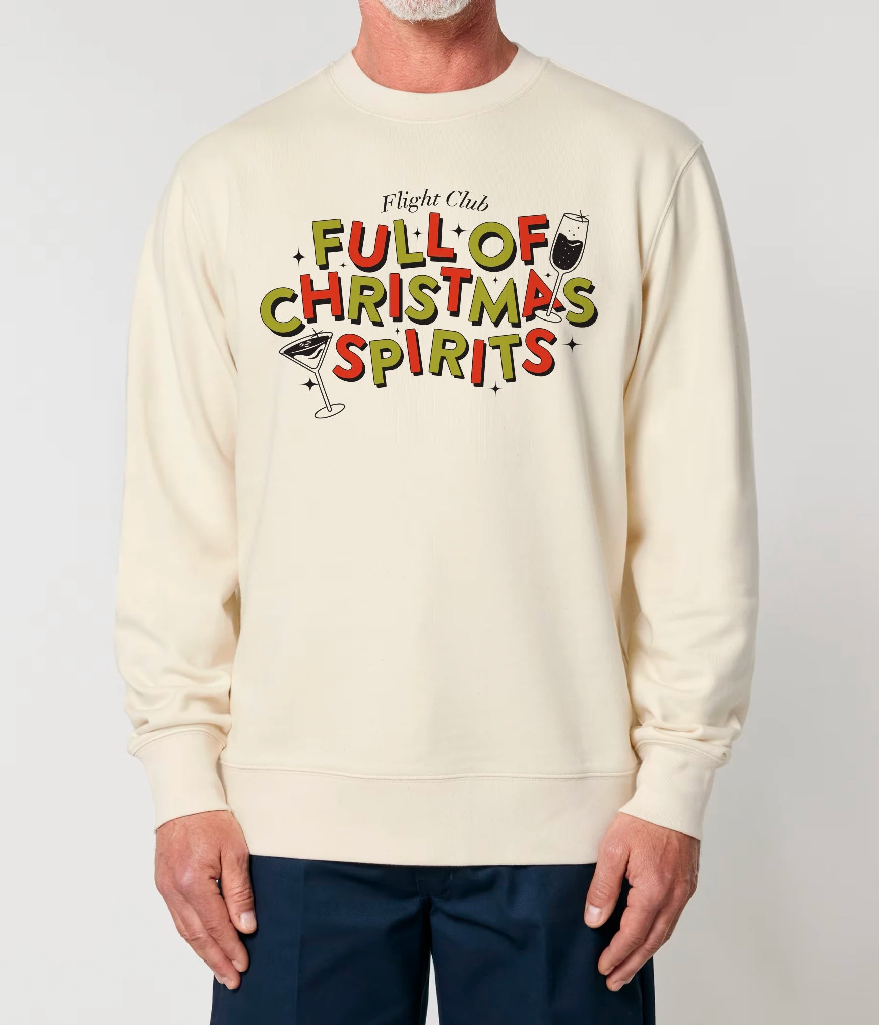 Full of Christmas Spirits Natural Raw Jumper