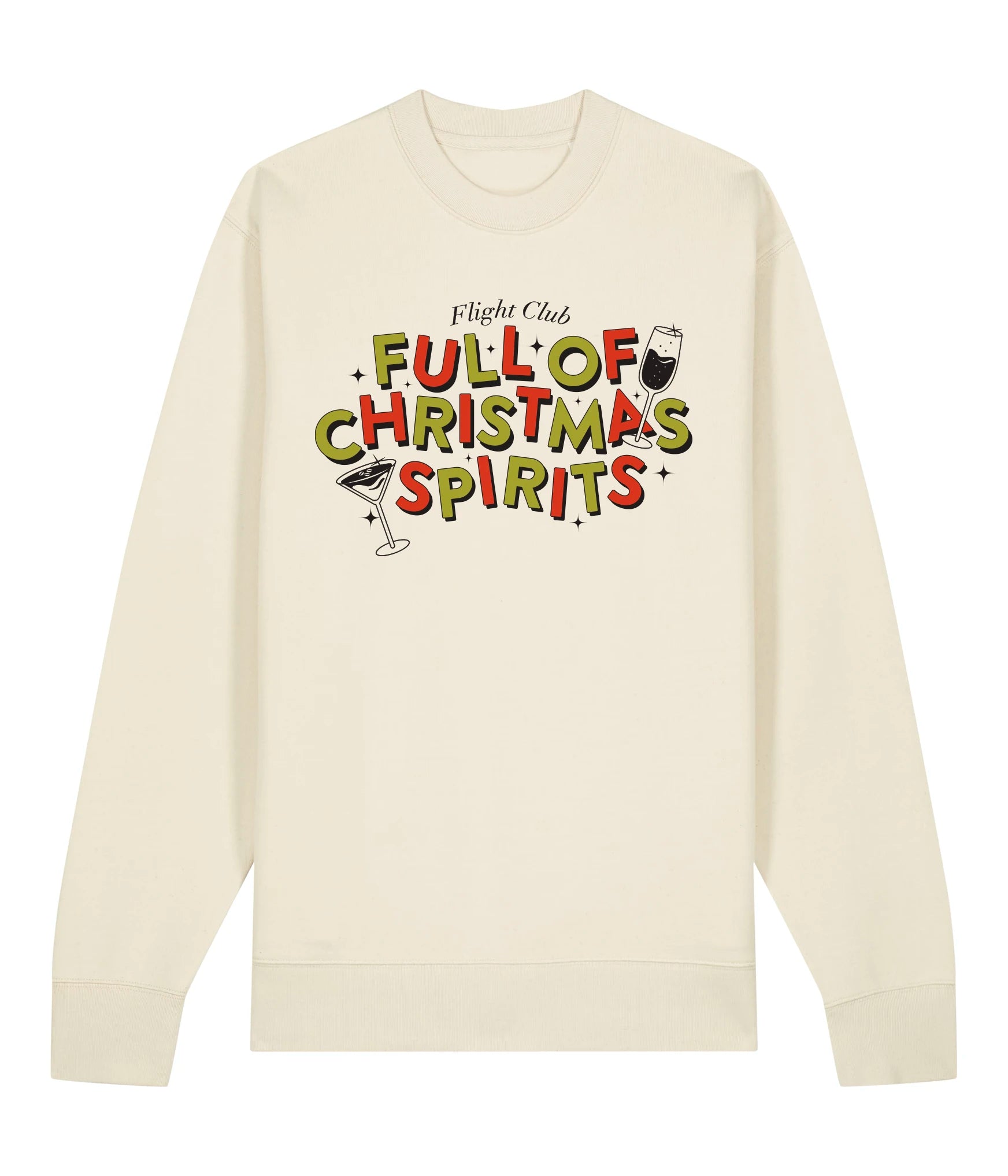 Full of Christmas Spirits Natural Raw Jumper