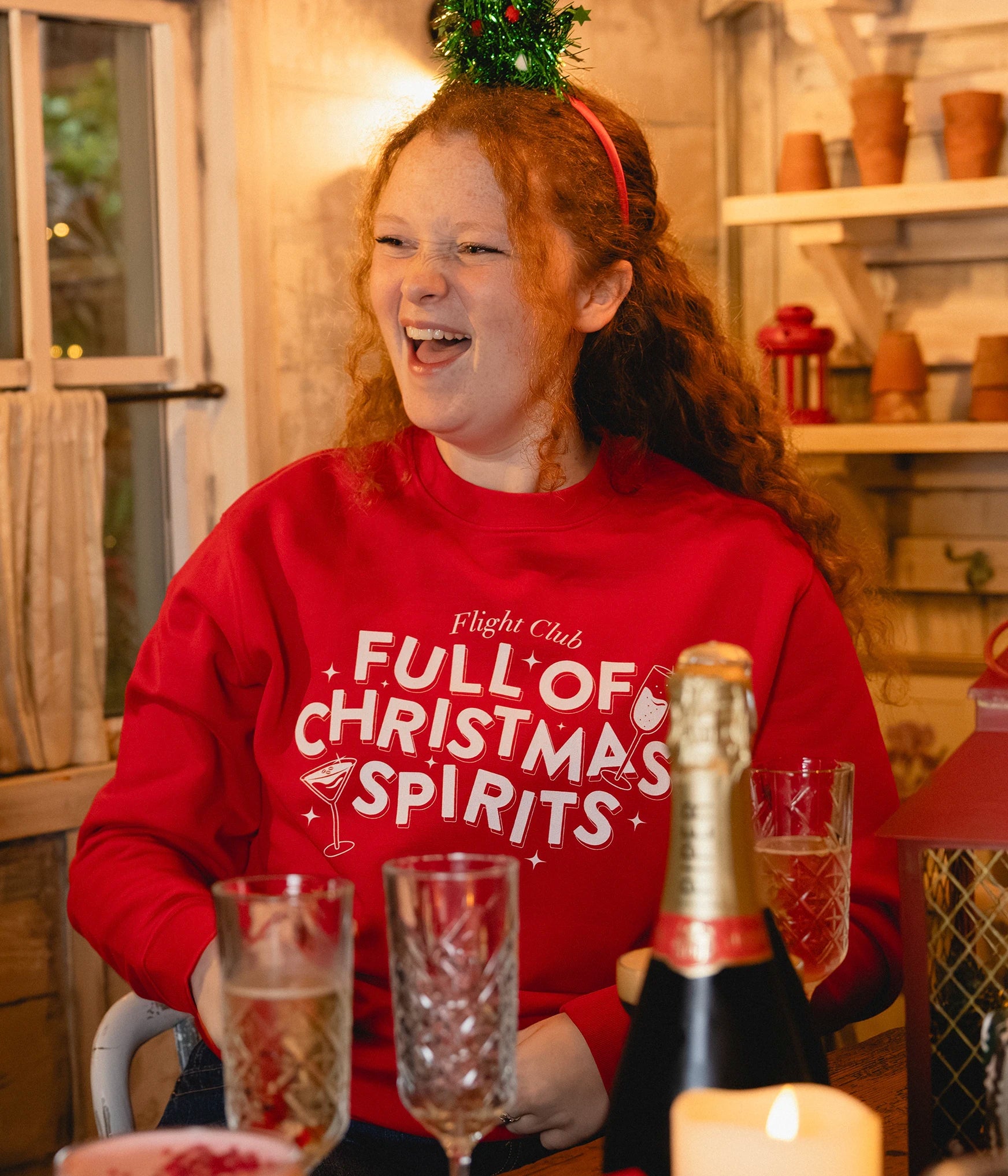 Full of Christmas Spirits Red Jumper