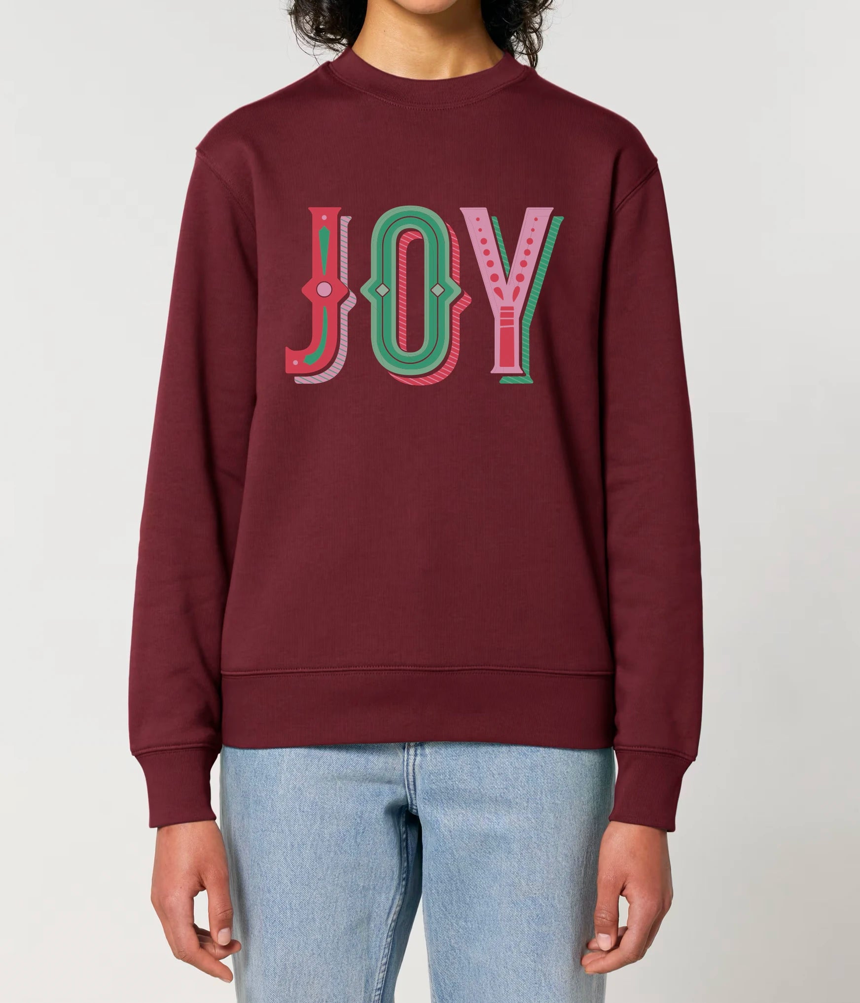 Joy Christmas Jumper Burgundy