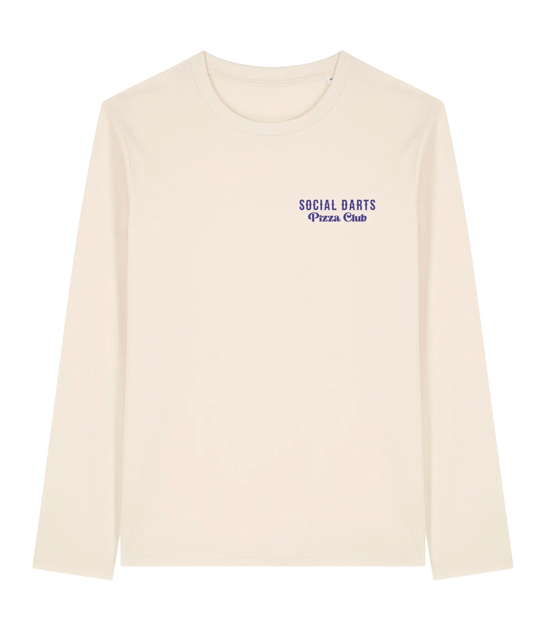 Vintage White Social Darts Pizza Club Long Sleeve Tee