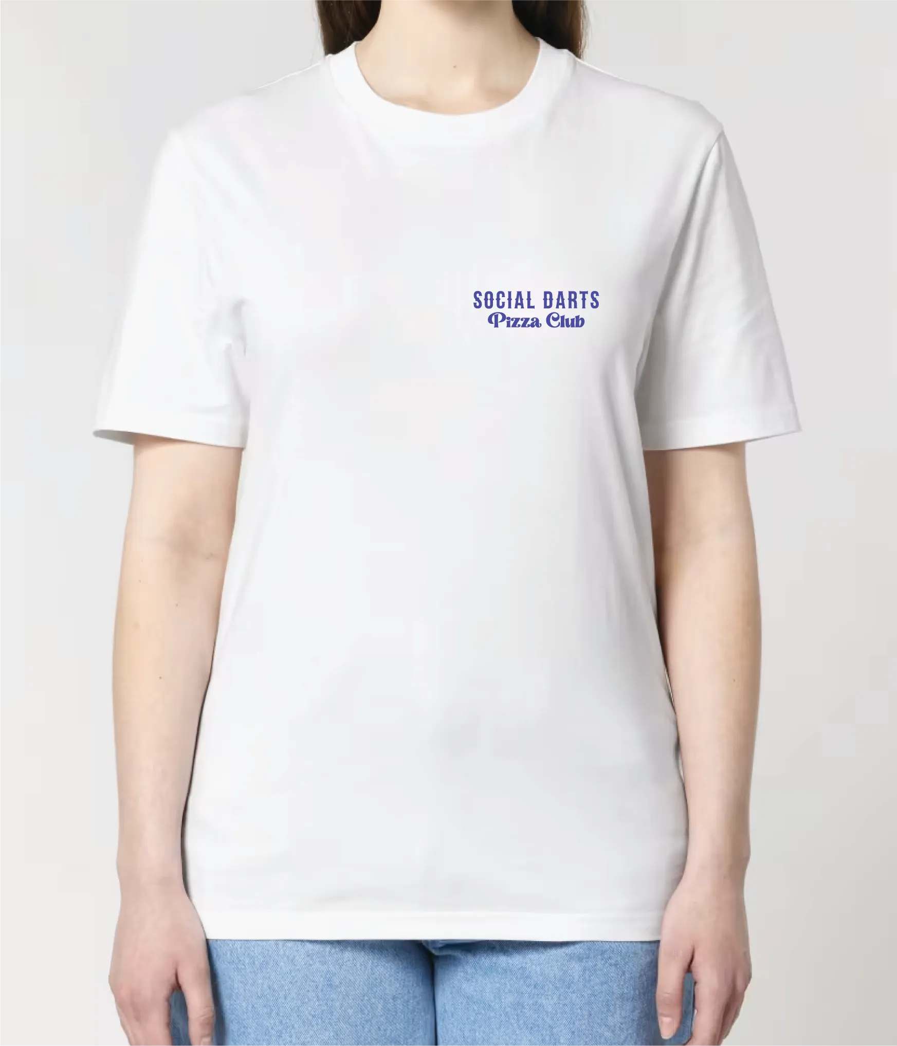 White Social Darts Pizza Club Tee